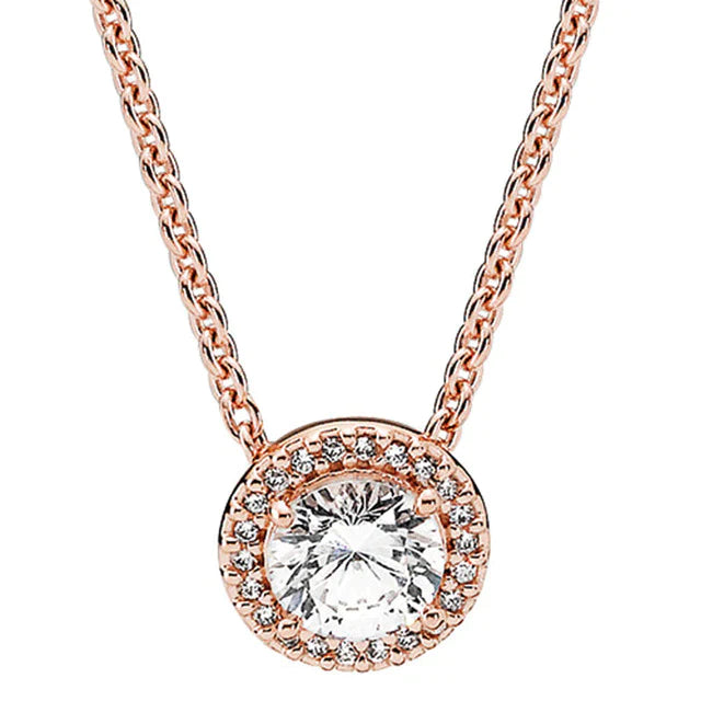 Nytt 925 Sterling Silver Tidlös Elegans Snöflinga accentuerad cirkulära hjärtan halsband för populära pärlor Charm DIY smycken