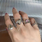 Minimalistisk 925 silverring för kvinnor Mode Kreativ Oregelbunden Geometrisk Estetisk Öppen Ring Födelsedagsfest Smycke Present
