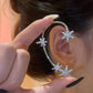 Silber überzogene Metall Blatt Schmetterling Clip Ohrringe für Frauen Ohrclips ohne Piercing funkelnde Zirkon Ohr Manschette Modeschmuck